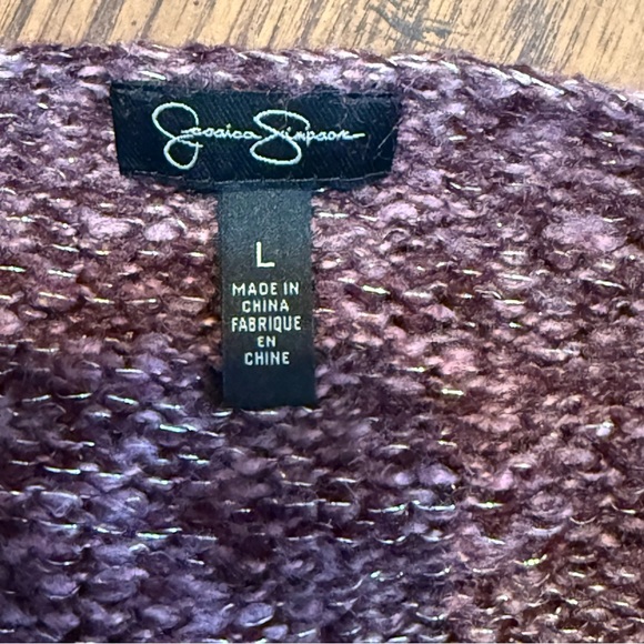 Jessica Simpson Mauve Knit Sweater w Beaded Embellishments Long Sleeve - Picture 6 of 9